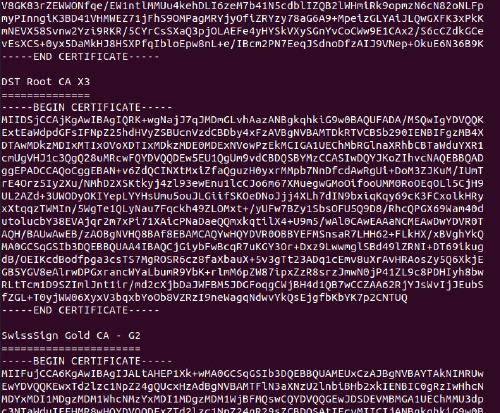 DST-Root-CA-X3 Zertifikat in der cacert.pem Datei